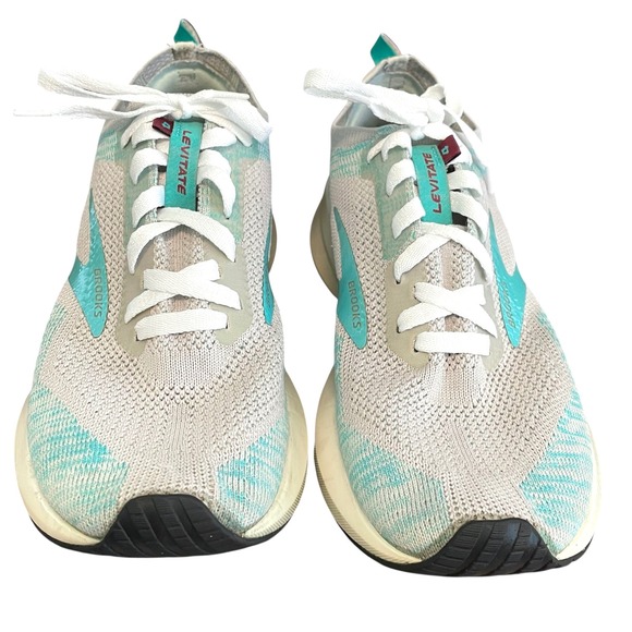 BROOKS Women's Size 9 Levitate 4 Running Shoe Antarctica Atlantis White EUC - Picture 1 of 12